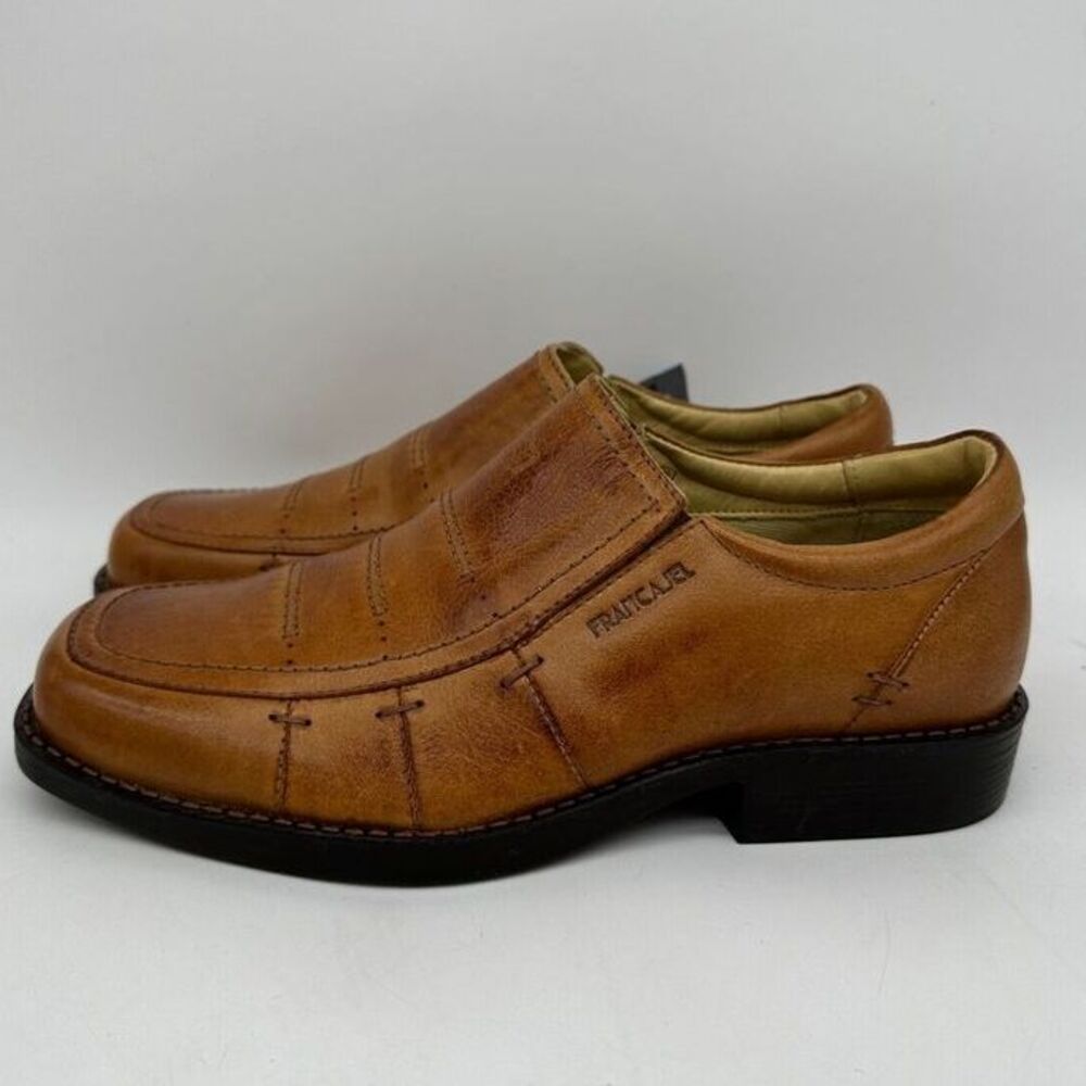 Francajel‎ Air System Genuine Leather Dress Shoes Mens 8 Driving 2729-BRA3 NEW
